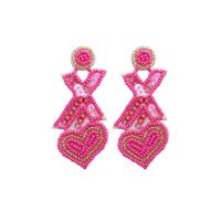 1 Par Moda Forma De Corazón Con Cuentas Lentejuela Hecho A Mano Mujeres Pendientes De Gota sku image 6