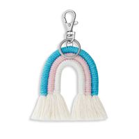 Bohemian Rainbow Alloy Cotton Thread Braid Bag Pendant Keychain sku image 4