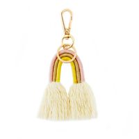 Bohemian Rainbow Alloy Cotton Thread Braid Bag Pendant Keychain sku image 5