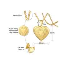 Stainless Steel Fashion Plating Heart Shape Letter Pendant Necklace main image 5
