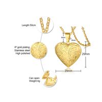 Stainless Steel Fashion Plating Heart Shape Letter Pendant Necklace sku image 7