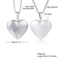 Stainless Steel Fashion Plating Heart Shape Letter Pendant Necklace sku image 4