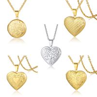 Stainless Steel Fashion Plating Heart Shape Letter Pendant Necklace main image 1