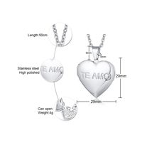Stainless Steel Fashion Plating Heart Shape Letter Pendant Necklace sku image 2