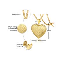 Stainless Steel Fashion Plating Heart Shape Letter Pendant Necklace sku image 6