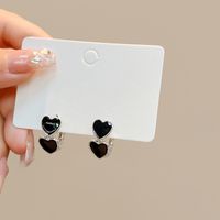 1 Pair Fashion Heart Shape Alloy Inlay Artificial Diamond Women's Drop Earrings sku image 3
