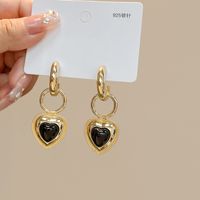 1 Pair Fashion Heart Shape Alloy Inlay Artificial Diamond Women's Drop Earrings sku image 14