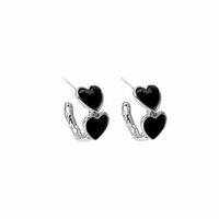 1 Par Moda Forma De Corazón Aleación Embutido Diamante Artificial Mujeres Pendientes De Gota main image 3