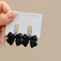 1 Pair Fashion Heart Shape Alloy Inlay Artificial Diamond Women's Drop Earrings sku image 8