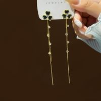 1 Pair Fashion Heart Shape Alloy Inlay Artificial Diamond Women's Drop Earrings sku image 9