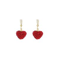 1 Pair Fashion Heart Shape Alloy Inlay Artificial Diamond Women's Drop Earrings sku image 27