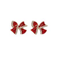 1 Pair Fashion Heart Shape Alloy Inlay Artificial Diamond Women's Drop Earrings sku image 5