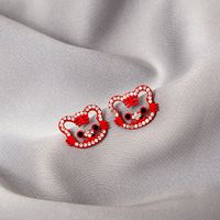 1 Pair Fashion Heart Shape Alloy Inlay Artificial Diamond Women's Drop Earrings sku image 39