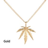 1 Piece Fashion Maple Leaf Titanium Steel Plating Couple Pendant Necklace sku image 1