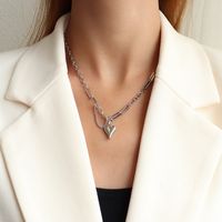 1 Piece Fashion Heart Shape Titanium Steel Women's Bracelets Necklace sku image 1
