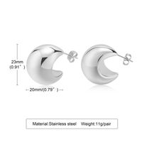 Simple Style Solid Color Stainless Steel Plating Ear Studs 1 Pair sku image 1