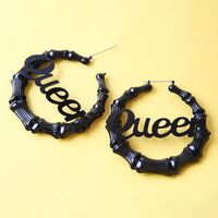 1 Pair Hip-hop Letter Alloy Women's Hoop Earrings main image 1