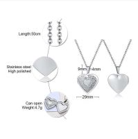 Stainless Steel Fashion Plating Heart Shape Letter Pendant Necklace sku image 4