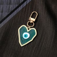1 Piece Fashion Devil's Eye Heart Shape Arylic Alloy Bag Pendant sku image 3
