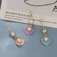 Simple Style Shell Metal Scallop Pearl Belly Ring 1 Piece main image 1