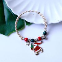 Fashion Santa Claus Snowman Alloy Enamel Women's Bracelets 1 Piece sku image 7
