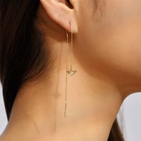 Fashion Leaf Copper Inlay Zircon Ear Line 1 Pair sku image 9