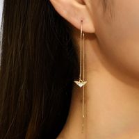 Casual Water Droplets Copper Inlay Zircon Ear Line 1 Pair main image 6