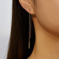 Casual Water Droplets Copper Inlay Zircon Ear Line 1 Pair sku image 1