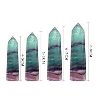 Natural Colorful Fluorite Crystal Column Purple Green Fluorite Hexagonal Prism Home Desktop Decoration sku image 1