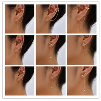 Fashion Flower Butterfly Copper Inlay Zircon Ear Line 1 Pair main image 1