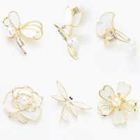 Elegant Blume Libelle Legierung Überzug Künstliche Perlen Zirkon Frau Broschen main image 1