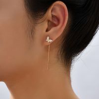 Fashion Flower Butterfly Copper Inlay Zircon Ear Line 1 Pair main image 5
