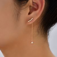 Fashion Flower Butterfly Copper Inlay Zircon Ear Line 1 Pair main image 2