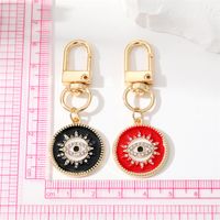 1 Piece Fashion Round Devil's Eye Alloy Enamel Inlay Rhinestones Keychain main image 5