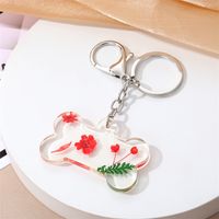 Pastoral Flower Arylic Alloy Bag Pendant Keychain main image 2