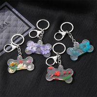 Pastoral Flower Arylic Alloy Bag Pendant Keychain main image 1