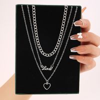 Simple Style Heart Shape Alloy Wholesale Layered Necklaces sku image 1