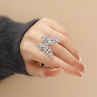 Fashion Butterfly Alloy Plating Rhinestones Women's Open Ring main image 1