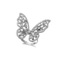 Fashion Butterfly Alloy Plating Rhinestones Women's Open Ring main image 3