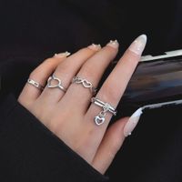 Simple Style Heart Shape Alloy Plating Women's Rings main image 2