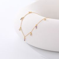 Fashion Round Rectangle Sterling Silver Inlay Zircon Necklace sku image 2