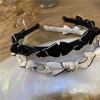 Retro Solid Color Bow Knot Cloth Hair Band 1 Piece sku image 2