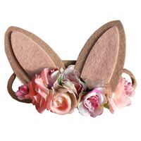 Fashion Bunny Ears Flower Cloth Hair Band 1 Piece main image 4