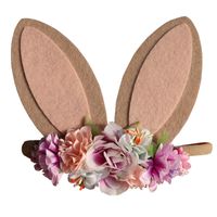 Fashion Bunny Ears Flower Cloth Hair Band 1 Piece sku image 3