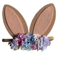 Fashion Bunny Ears Flower Cloth Hair Band 1 Piece sku image 4