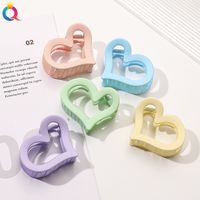 Simple Style Heart Shape Plastic Metal Hair Claws 1 Piece main image 2