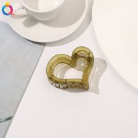 Simple Style Heart Shape Plastic Metal Hair Claws 1 Piece sku image 6
