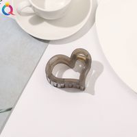 Simple Style Heart Shape Plastic Metal Hair Claws 1 Piece sku image 8