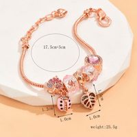 1 Piece Classic Style Heart Shape Beetles Alloy Handmade Enamel Rhinestones Unisex Bangle sku image 1