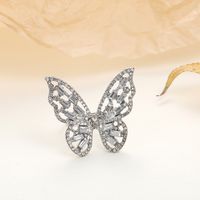 Fashion Butterfly Alloy Plating Rhinestones Women's Open Ring main image 6